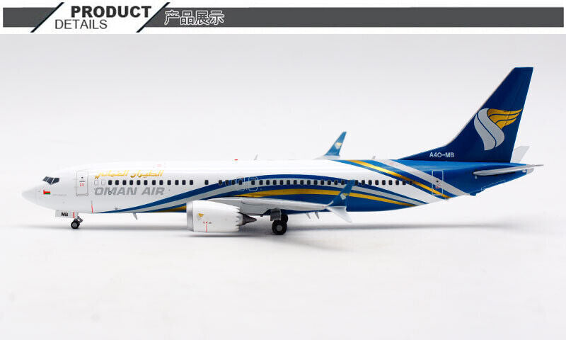 1:200 JC Wings OMAN AIR BOEING 737 MAX 8 Passenger Airplane Diecast Plane Model