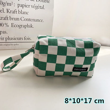 Plaid Traveling Makeup Cosmetic Storage Bag Handbags Wallet Organizer Cute Pouch