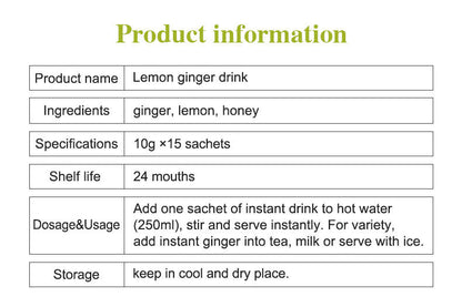 Lemon Ginger Herbal Tea 10g*15Bags Supports Healthy Digestion Lemon Ginger Tea