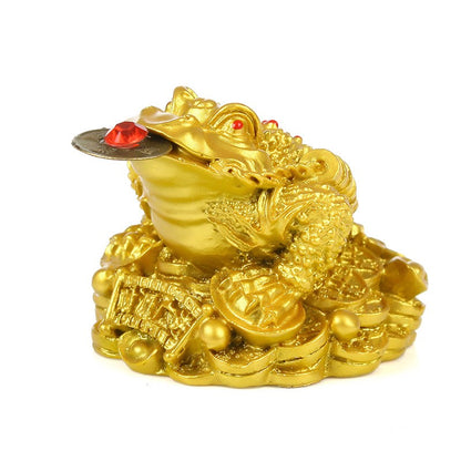 1PC Luck Golden Toad Ornament Three Legged Toad Gift Decoration