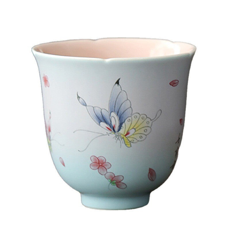 Artful Tea Cup Handmade Personal Cup Gradient Color Ceramic Chabei For Lady New