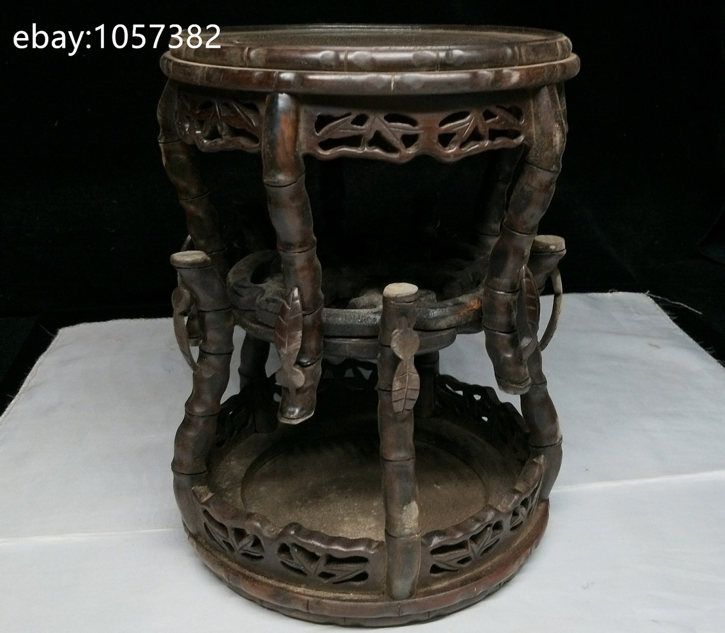 8"Old Chinese Solid Wood Base Display Stand for Vase Bottle Teapot Incense