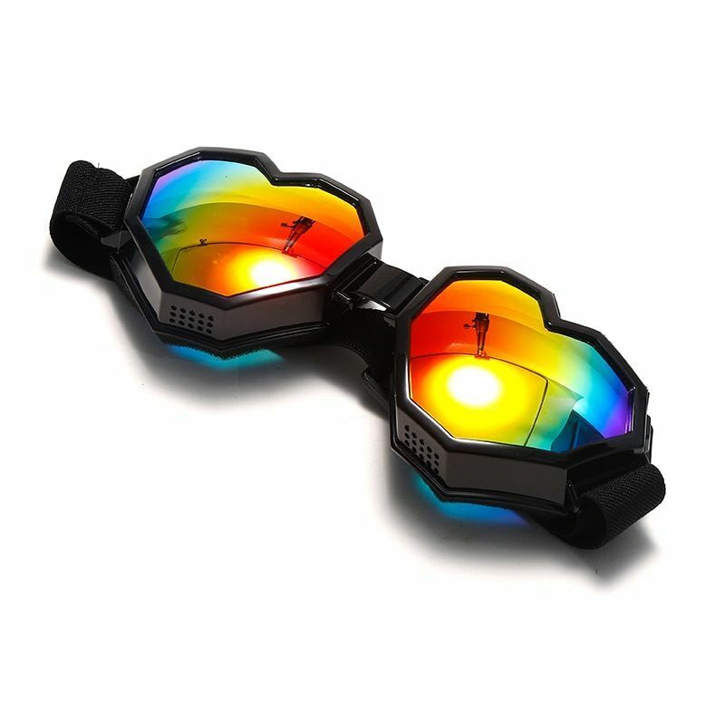 Sunglasses Heart Shaped Goggle One Piece Women Oversized Gradient Lens Eyeglass