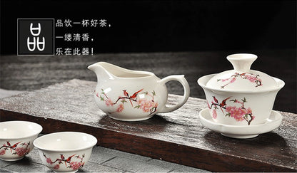 Chinese Kungfu Tea Set Porcelain Gaiwan Tureen Covered Tea Bowl Tea Cup Health