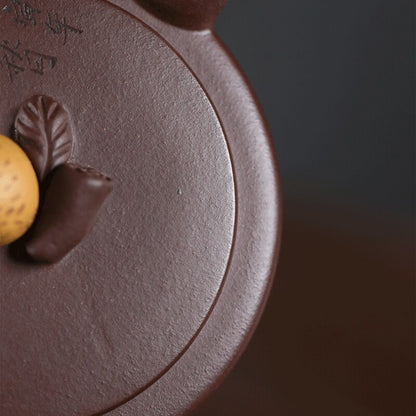 3.4oz handmade tea pot ball shaped infuser holes real yixing zisha purple clay