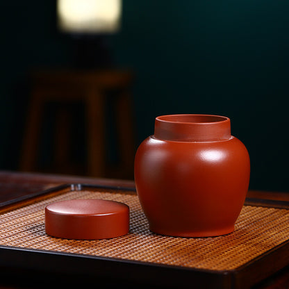 Real Yixing Zisha Zhu Clay Tea Canister Small Size For Loose Tea Jar With Lid