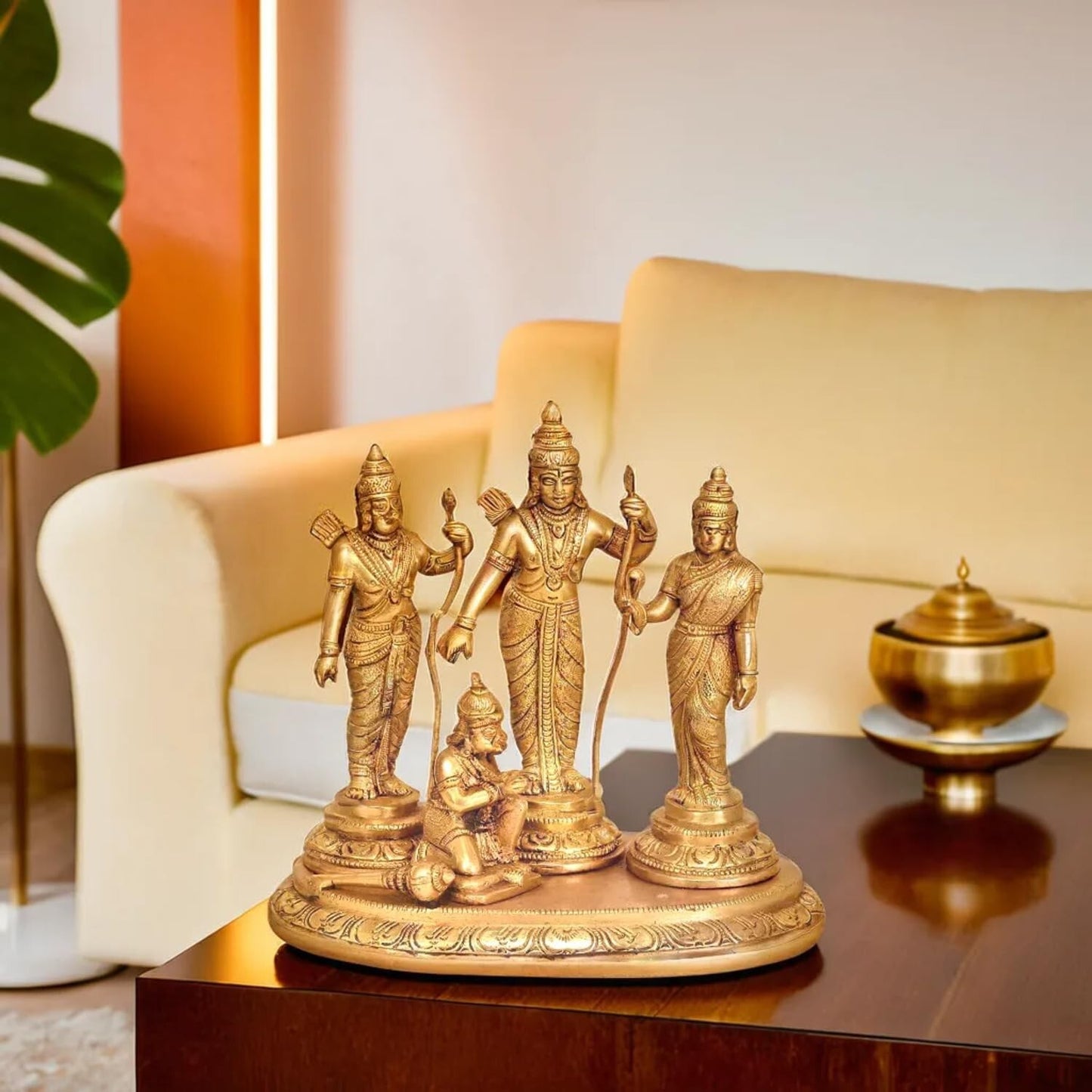 Ram Darbar Lord Rama Sita Laxman Hanuman Brass Family Statue Figurine Sculpture