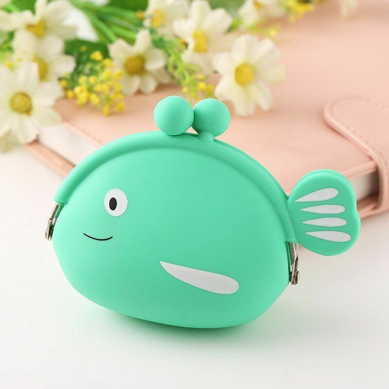 Coin Purse Cartoon Fish Animal Pouch Women Girls Small Wallet Soft Silicone Bag