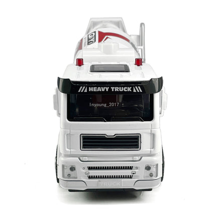 1/40 Cement Mixer Truck Toy Diecast Model Car Metal Construction Toy Cars White