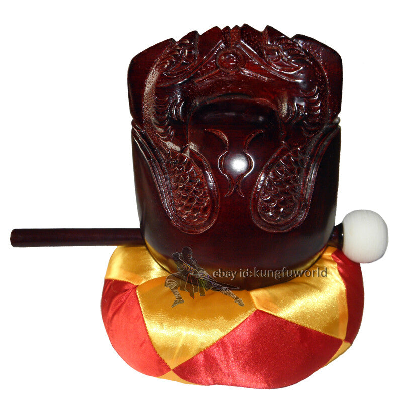 5" Temple Block Zen Drum Buddhism Muyu Buddhist Annatto Wooden Fish Mokugyo