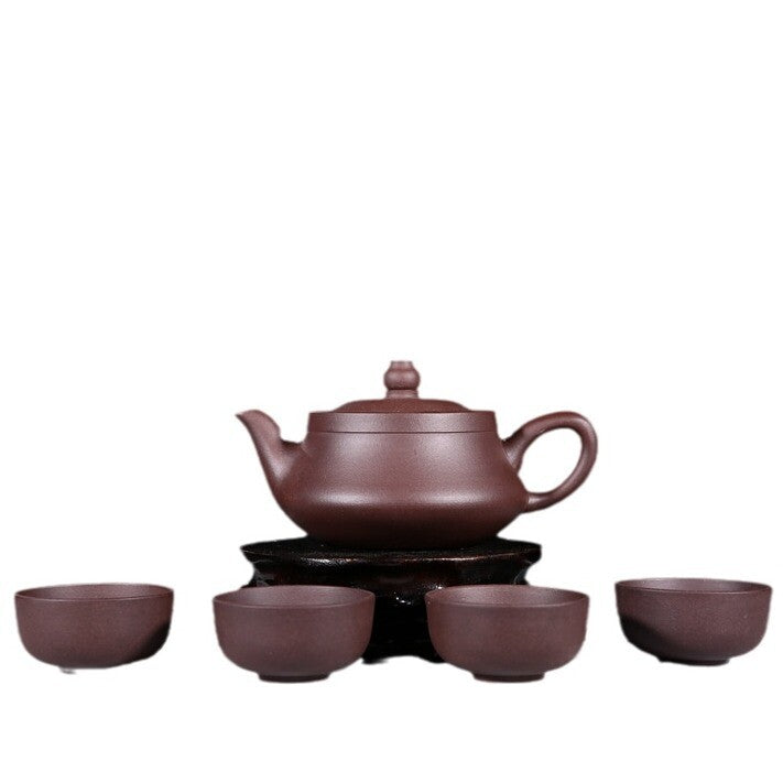 Original Ore Real Yixing Zisha Tea Pot Marked Hand Carved Master Cup Purple Clay