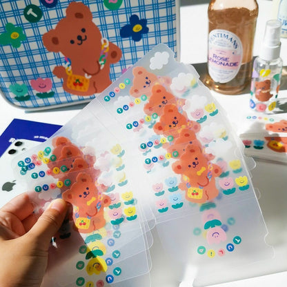 Fold Pockets 8pcs/Set Bear Household Storage Bag Cartoon Coin Purse Mask Storage