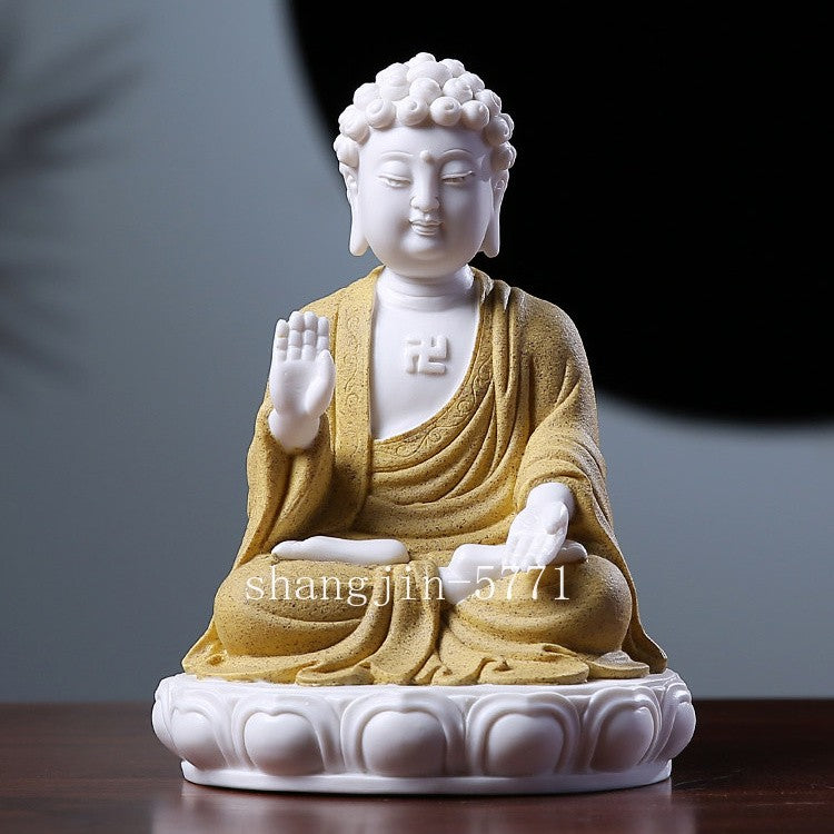 6.5" Chinese Dehua White Porcelain Shakyamuni Sakyamuni Buddha statue