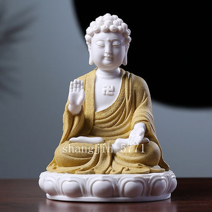 6.5" Chinese Dehua White Porcelain Shakyamuni Sakyamuni Buddha statue