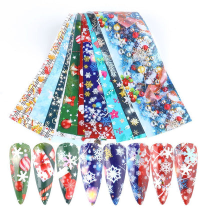 Nail Art 10Pcs Matte Metallic Foils Gold Silver Mirror Starry Paper Gel Stickers