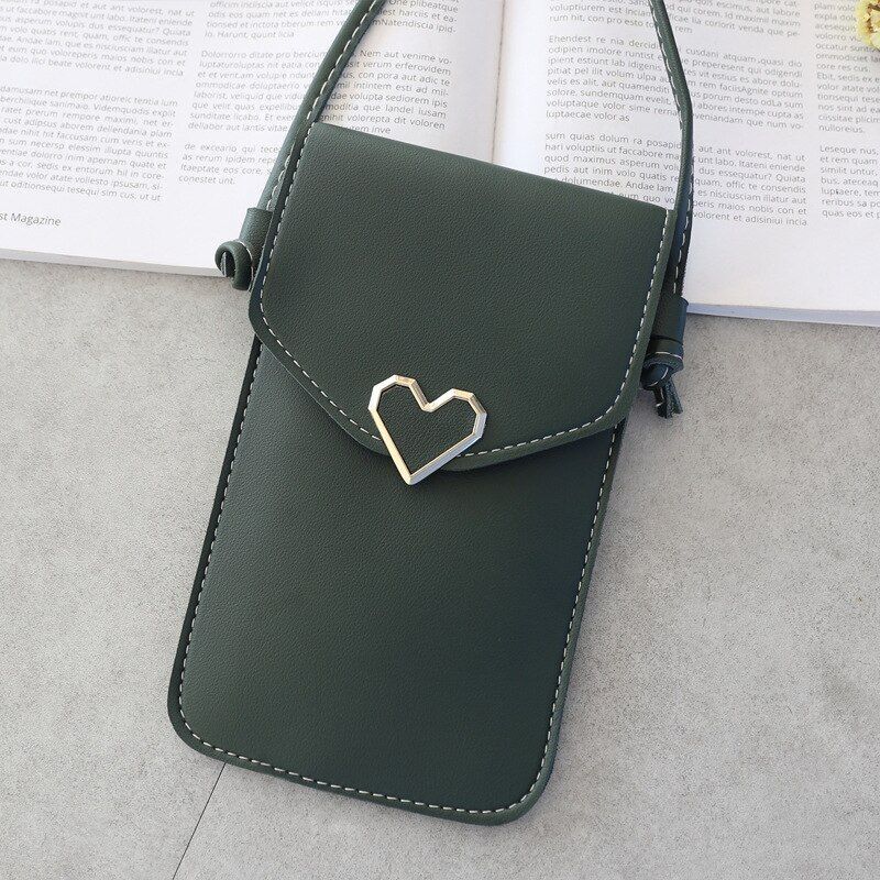 Handbag Women Bags Heart-shaped Transparent Simple Retro Mobile Phone Buckle Bag