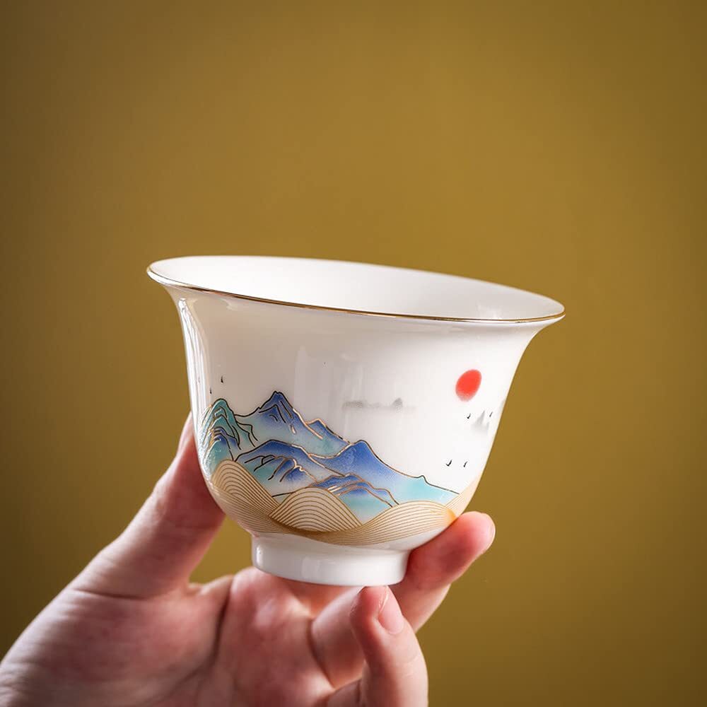 170ml Gaiwan Teacup Dehua Porcelain Bowl Kungfu Tea Set Tea Decor