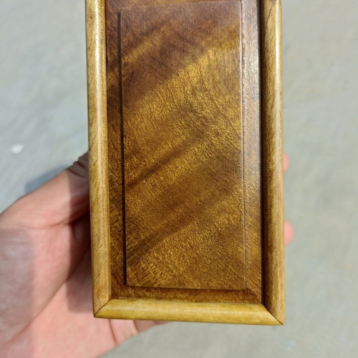 Golden Nanmu Jewelry Box 12×6.5×6.3cm Retro Rectangular Walnut Storage Case