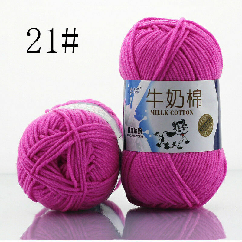 Hot Sale 50g Hand-woven Chunky Yarn Soft Milk Cotton Knitting Baby wool yarn