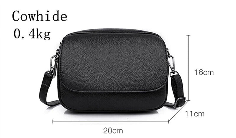 Genuine Leather Cowhide Fashion Bag Small Shoulder Purse Soft Crossbody Handbag