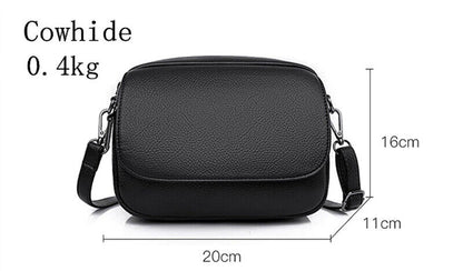 Genuine Leather Cowhide Fashion Bag Small Shoulder Purse Soft Crossbody Handbag