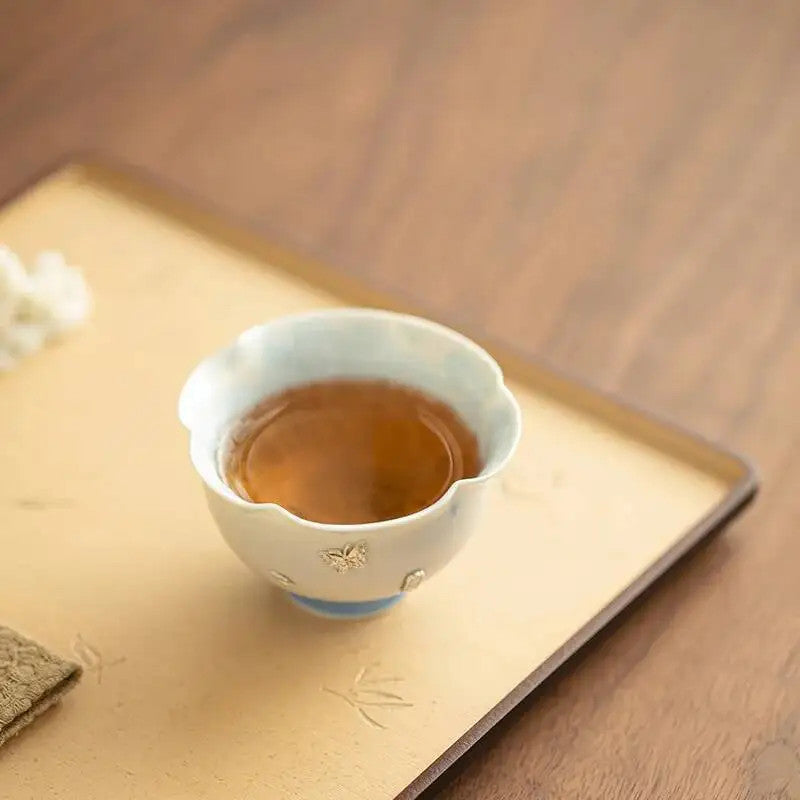95ML Jingdezhen Crystalline Glaze Ceramic Tea Set Master Cup Tasting Tea Cup