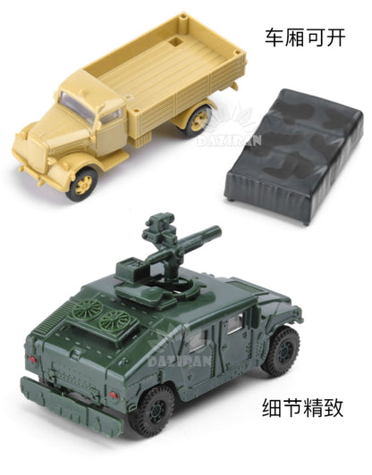 2Pcs U.s. Humvee Armored Vehicle Model Military Assembly Model 1/72