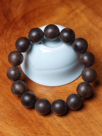 14mm Chinese Natural Eaglewood Handmade Exquisite Bracelets 31290