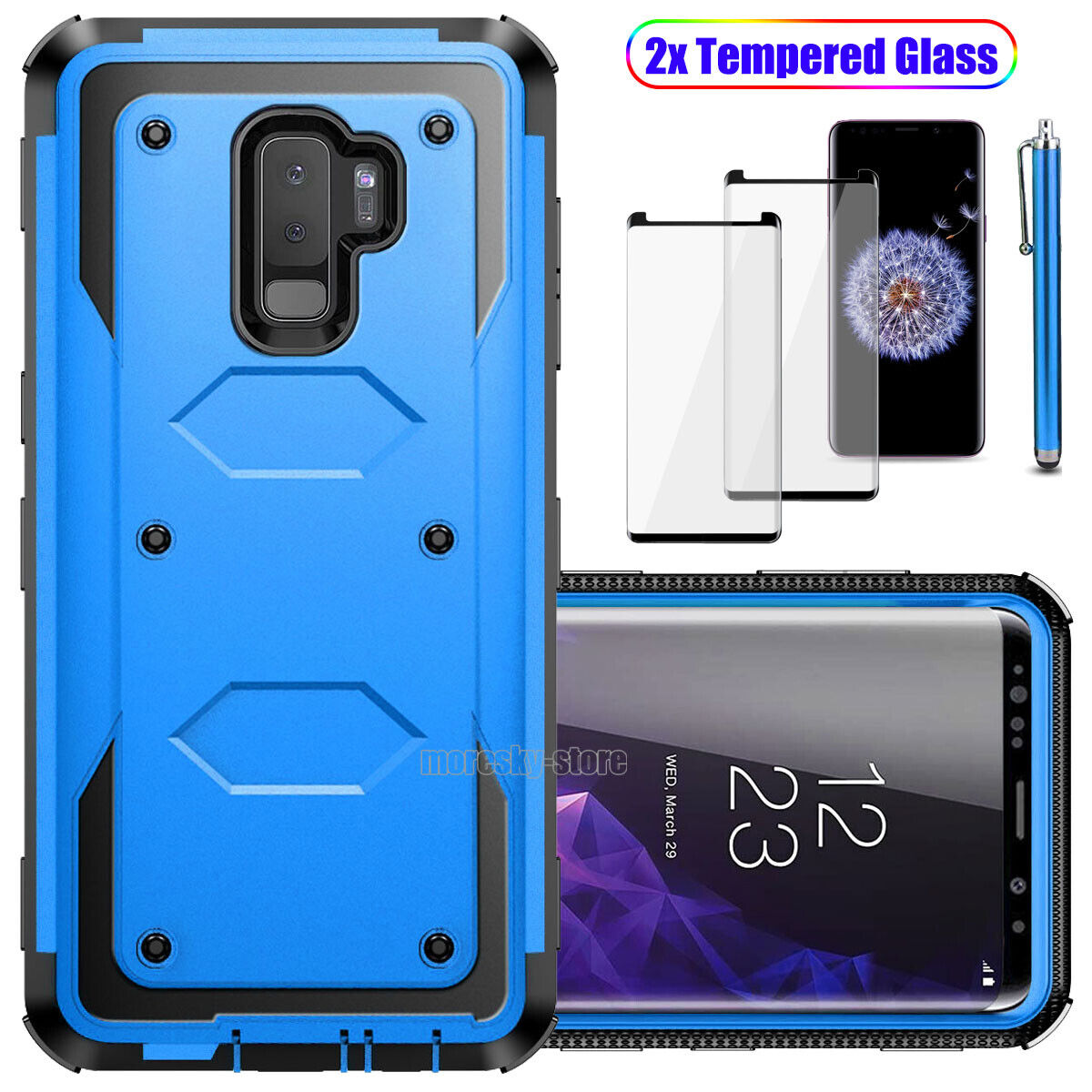 For Samsung Galaxy S9 /S9 Plus Case Impact Hard Cover / Tempered Glass Protector
