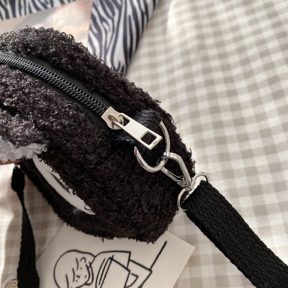 Lamb Wool Shoulder Bag Animals Small Phone Purse Bag Anime Sheep Handbag Furry