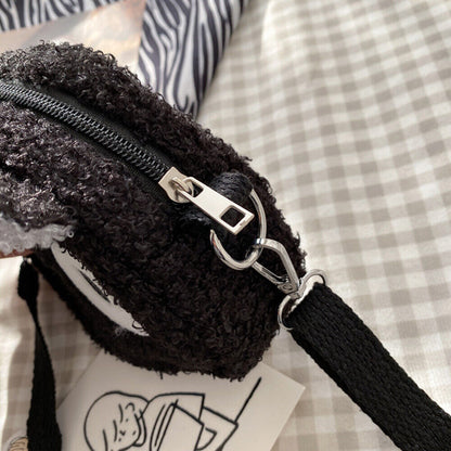 Lamb Wool Shoulder Bag Animals Small Phone Purse Bag Anime Sheep Handbag Furry