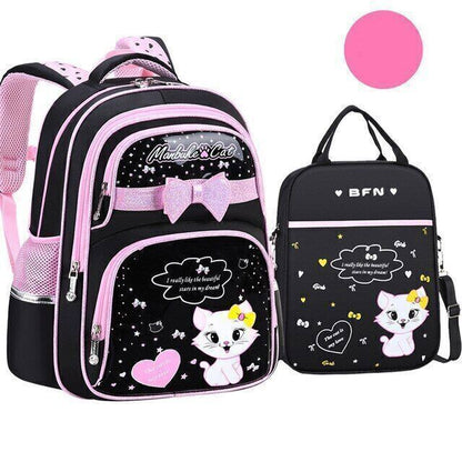 Primary PU leather School Bag Fashion Girls With Cute Waterproof Backpack
