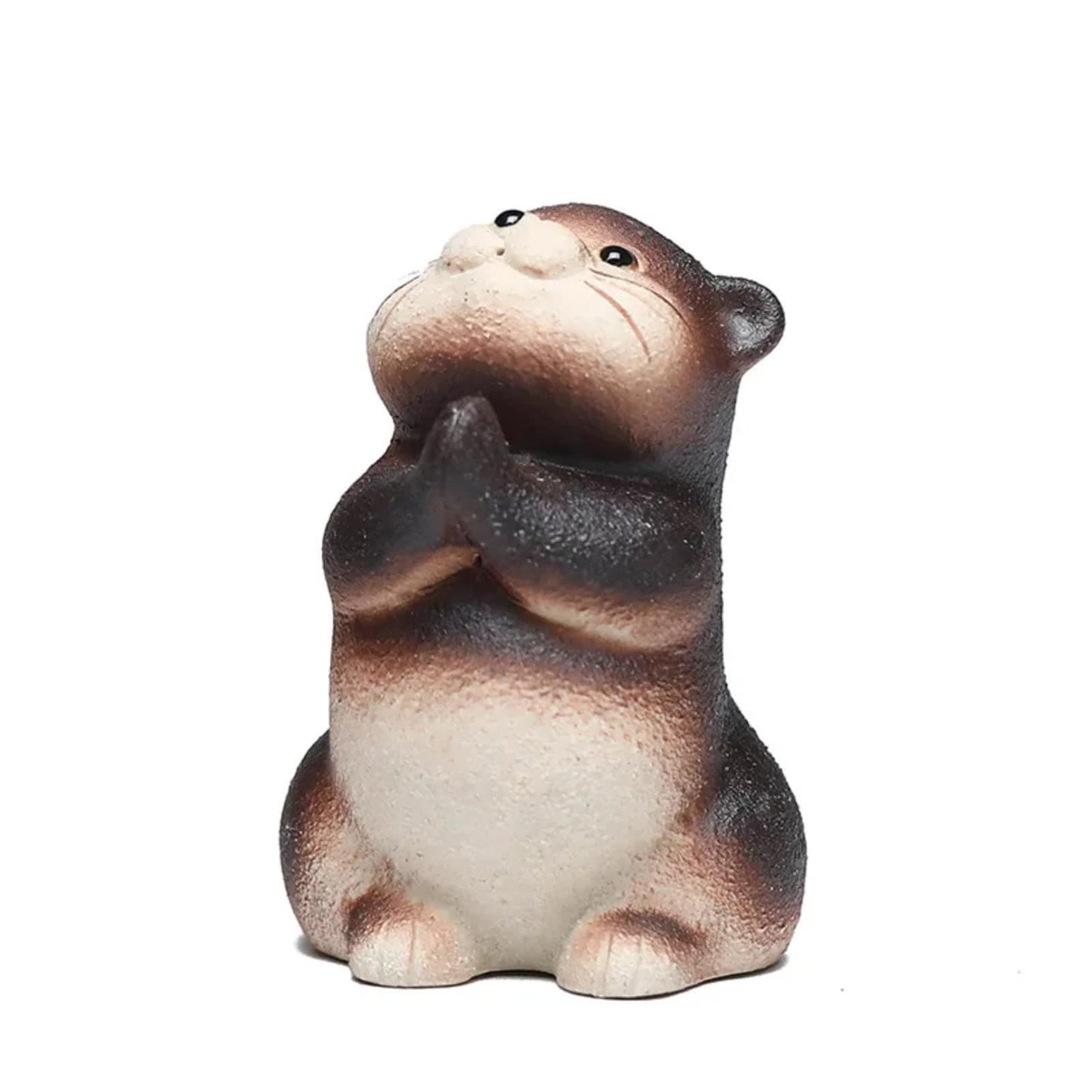 Tea Pet Otter Ornament 6.1cm 2.4in Handcraft Sculpture Animal Tea Play Decor