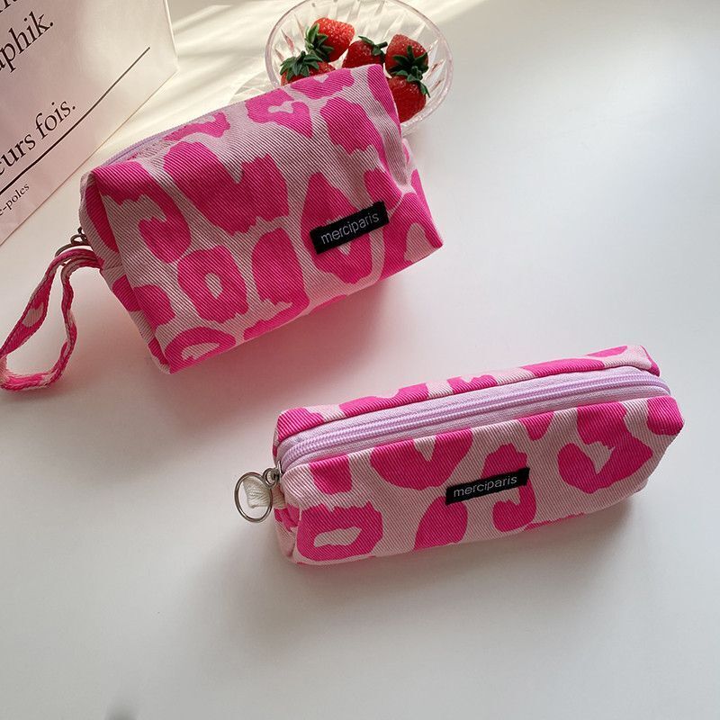 Plaid Cosmetic Bag Canvas Handbags Purse Organizer Pencil Makeup Bags Lipstick