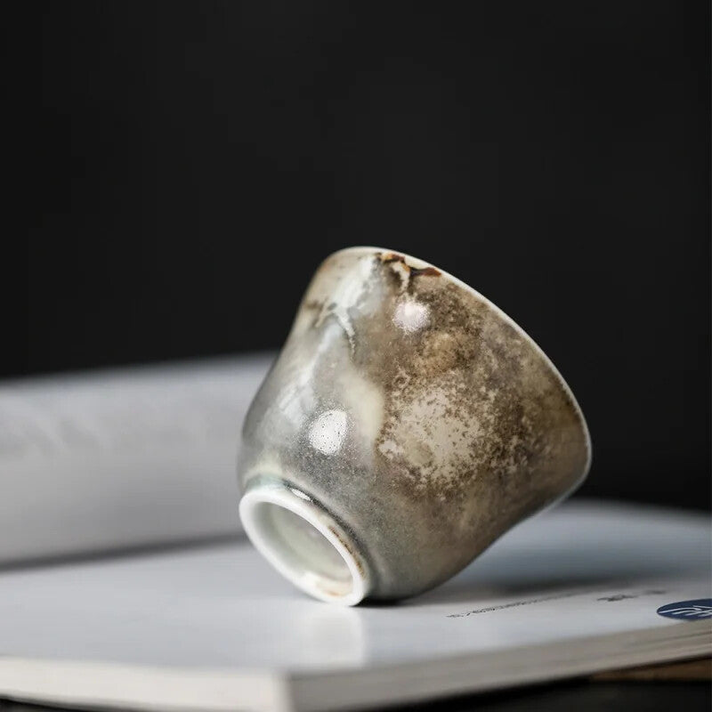 Jingdezhen Thin Glaze Kiln Baked Crystal Glaze Firewood Tea Cup Master Cup Tea