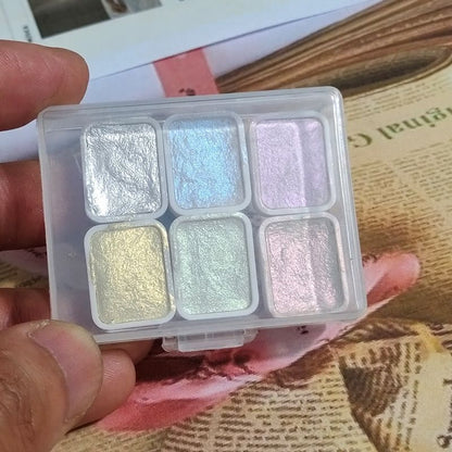 Nail Art 6-9Pc Solid Watercolor Paint Handmade Golden Acuarelas Palette Painting