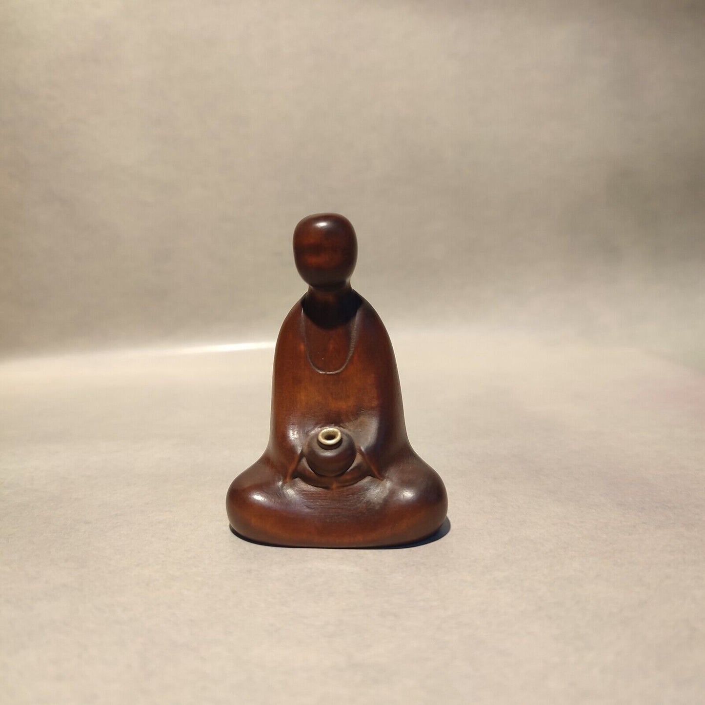 vintage wooden ornaments miniature item Boxwood carved children buddha Statue