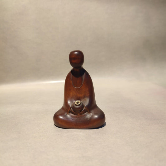 vintage wooden ornaments miniature item Boxwood carved children buddha Statue