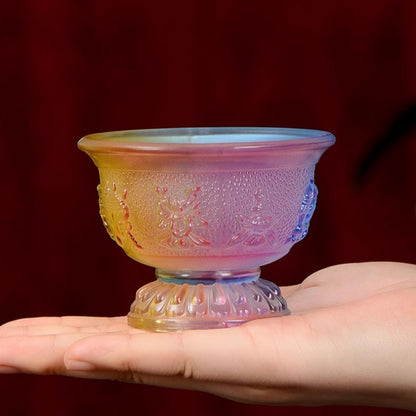 Water Supply Bowl Ornament Colored Glaze Water Supply Cup Holy Water Cup