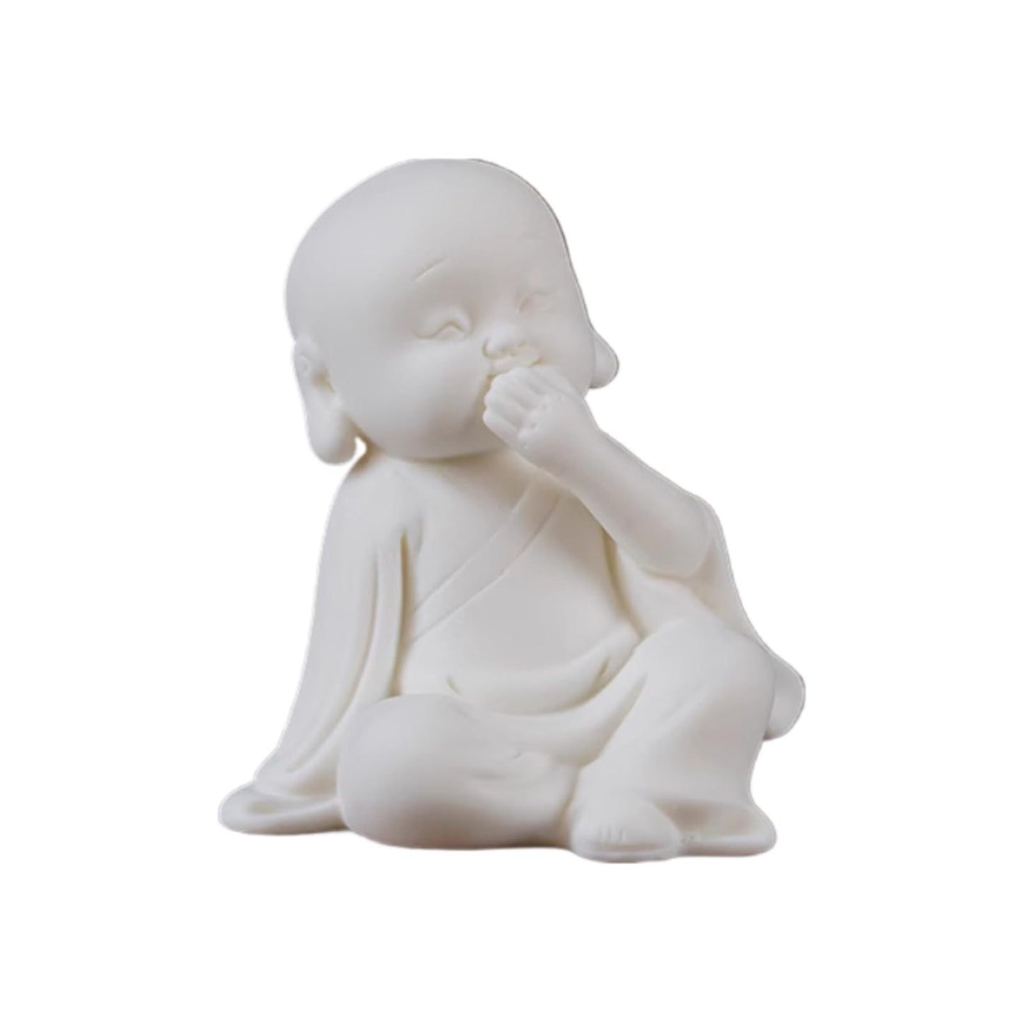 Little Monk White Ceramic Tea Pet Ornament 9.5cm Tea Table Decoration Tea Play