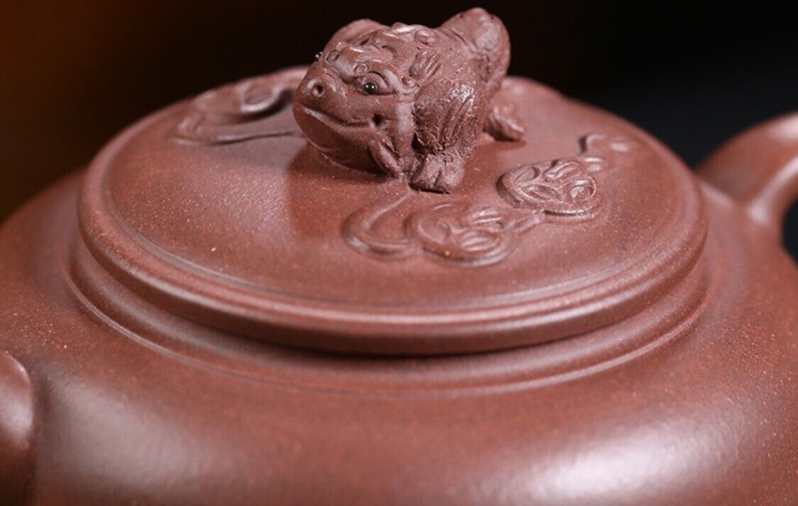 280cc China Yixing Handmade Zisand Medium HD Clay Teapot Zhao Cai Hu Teapot-