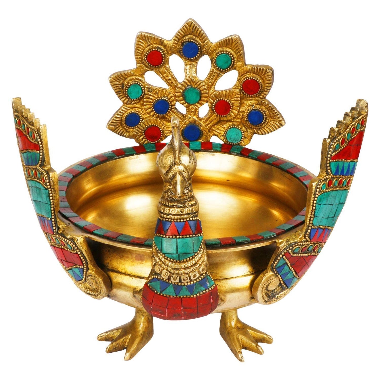 Brass Traditional Urli On Duck Shape Idol Figurine Home Decor Statue