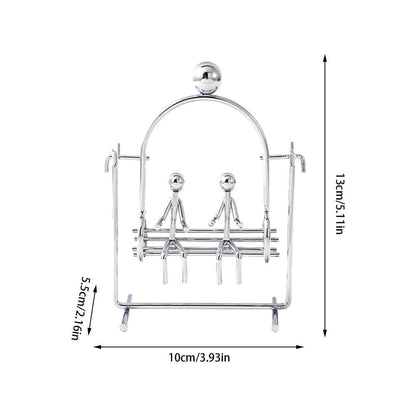 Physics Balance Toys Creative Manual Swing Ball Iron Couple Figurines Desk Decor