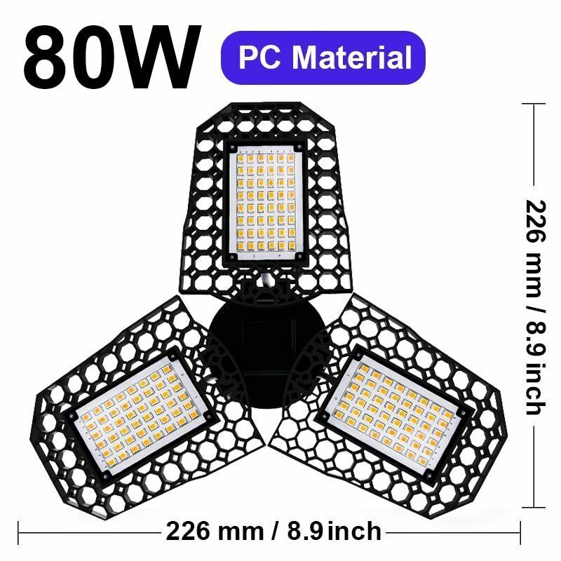 LED Lamp 100W 80W 60W E27 110V 220V Bulb Deformable High Power Smart Light AC100