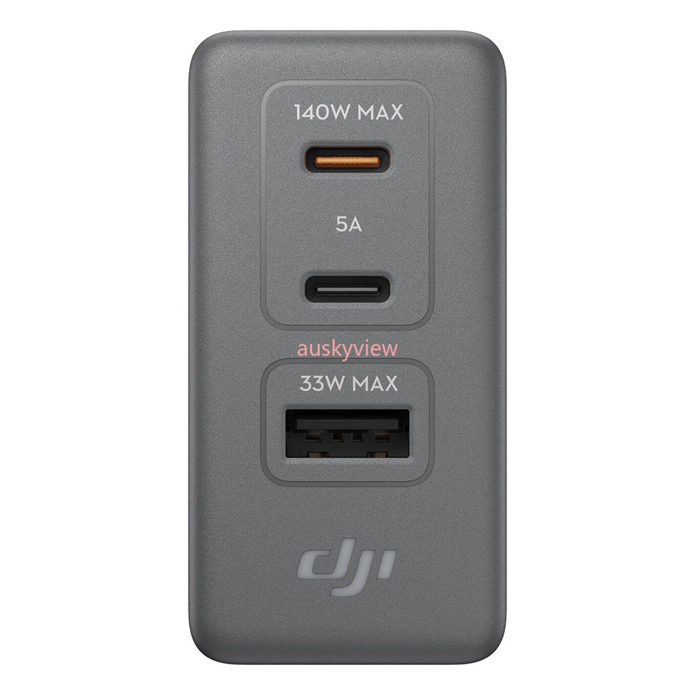 DJI Power 140W GaN Charger Kit–OLED Display Cable,PD 3.1, 3‑Port,For MacBook/DJI