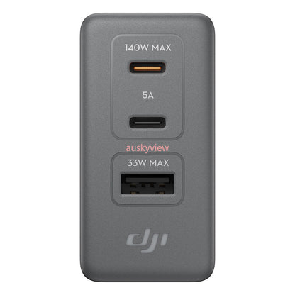 DJI Power 140W GaN Charger Kit–OLED Display Cable,PD 3.1, 3‑Port,For MacBook/DJI