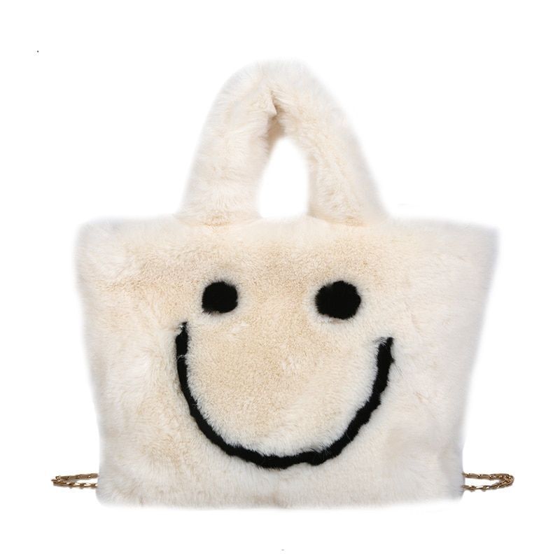 Women Smiley Handbag Buckle Shoulder Bag Soft Party Little Tote Purse Crossbody