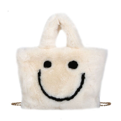 Women Smiley Handbag Buckle Shoulder Bag Soft Party Little Tote Purse Crossbody