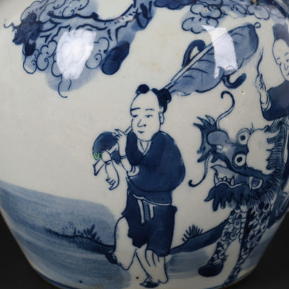 Chinese Antique Ancient Porcelain Blue and White Porcelain Jar Tea Can