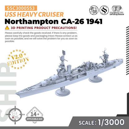 SSC3000553 1/3000 Military Model Kit USS Northampton CA-26 Heavy Cruiser 1941